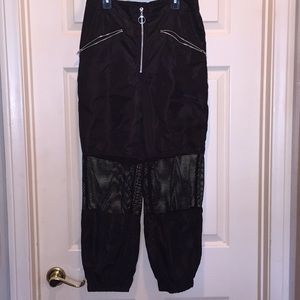 Wild Fable Black Zipper Mesh Track Pants